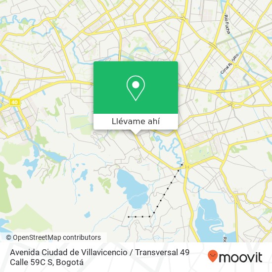 Mapa de Avenida Ciudad de Villavicencio / Transversal 49 Calle 59C S