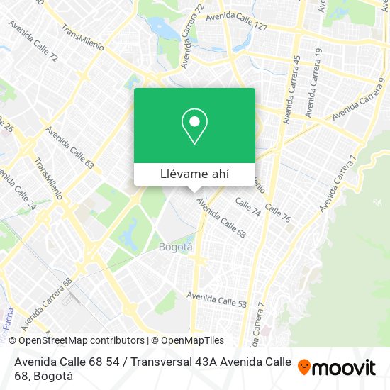 Mapa de Avenida Calle 68 54 / Transversal 43A Avenida Calle 68