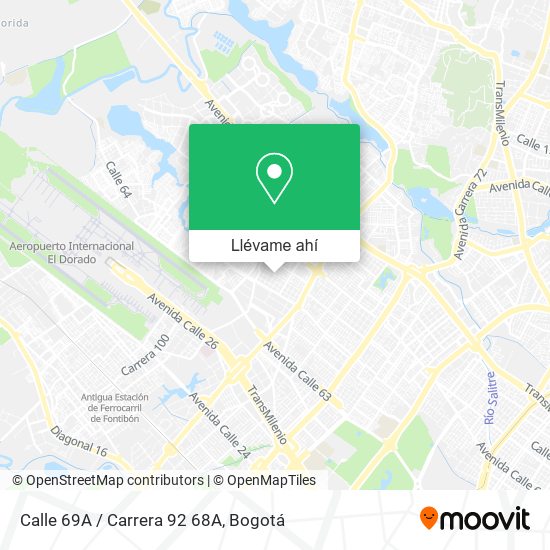 Mapa de Calle 69A / Carrera 92 68A