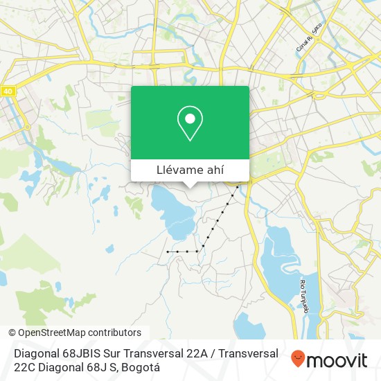 Mapa de Diagonal 68JBIS Sur Transversal 22A / Transversal 22C Diagonal 68J S