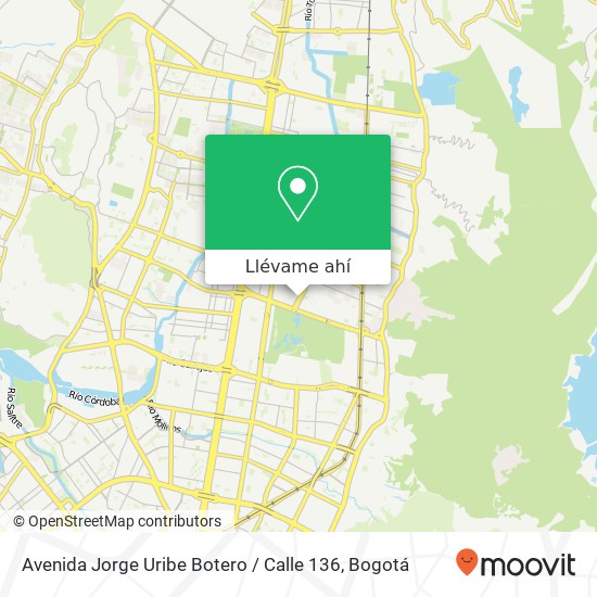 Mapa de Avenida Jorge Uribe Botero / Calle 136