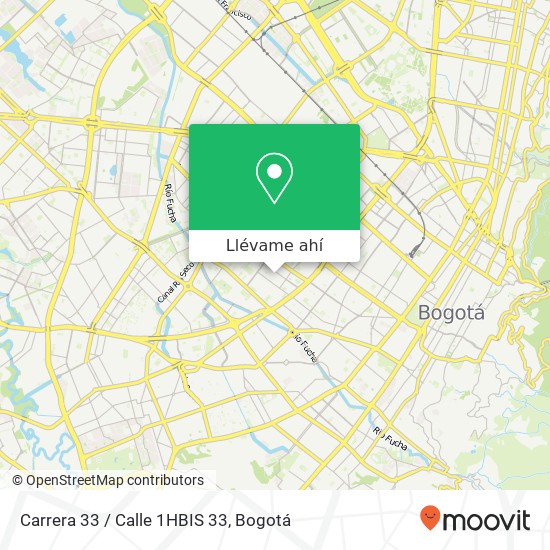 Mapa de Carrera 33 / Calle 1HBIS 33