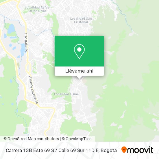 Mapa de Carrera 13B Este 69 S / Calle 69 Sur 11D E