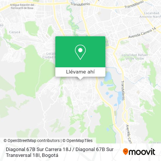 Mapa de Diagonal 67B Sur Carrera 18J / Diagonal 67B Sur Transversal 18I