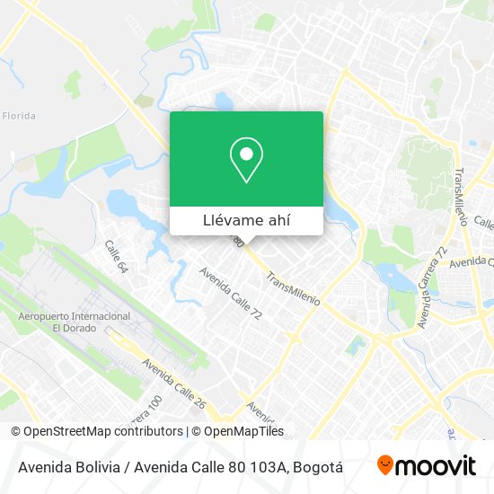 Mapa de Avenida Bolivia / Avenida Calle 80 103A