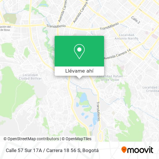 Mapa de Calle 57 Sur 17A / Carrera 18 56 S