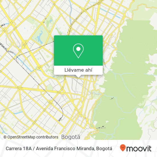 Mapa de Carrera 18A / Avenida Francisco Miranda
