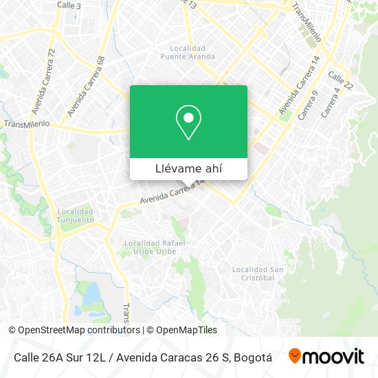 Mapa de Calle 26A Sur 12L / Avenida Caracas 26 S