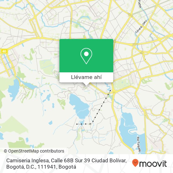 Mapa de Camiseria Inglesa, Calle 68B Sur 39 Ciudad Bolívar, Bogotá, D.C., 111941