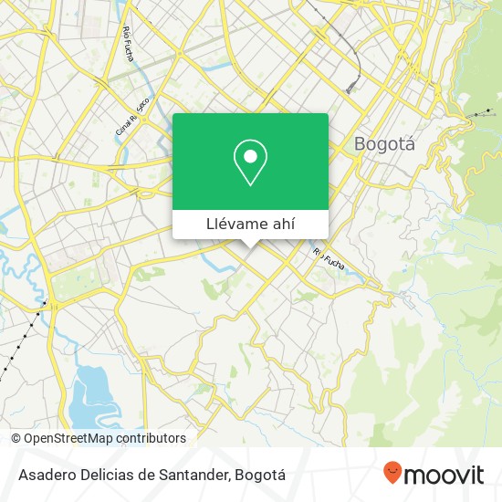 Mapa de Asadero Delicias de Santander, 87 Carrera 12D 22B S Rafael Uribe, Bogotá, 111821