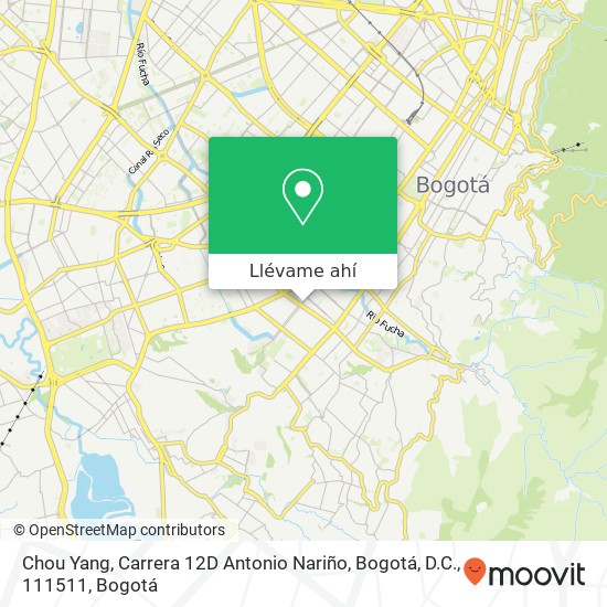 Mapa de Chou Yang, Carrera 12D Antonio Nariño, Bogotá, D.C., 111511