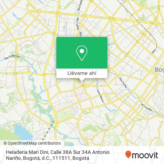 Mapa de Heladeria Mari Dini, Calle 38A Sur 34A Antonio Nariño, Bogotá, d.C., 111511