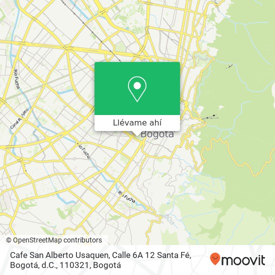 Mapa de Cafe San Alberto Usaquen, Calle 6A 12 Santa Fé, Bogotá, d.C., 110321