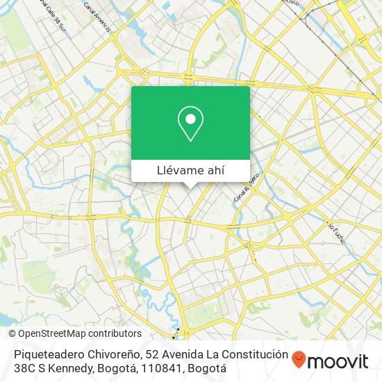 Mapa de Piqueteadero Chivoreño, 52 Avenida La Constitución 38C S Kennedy, Bogotá, 110841