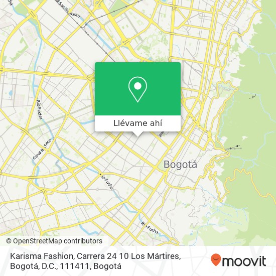 Mapa de Karisma Fashion, Carrera 24 10 Los Mártires, Bogotá, D.C., 111411