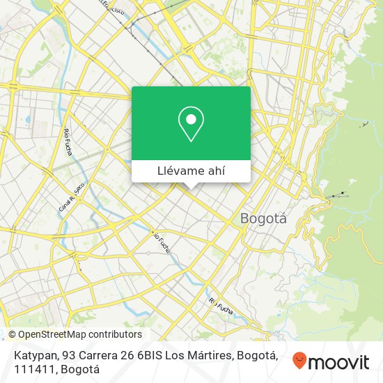 Mapa de Katypan, 93 Carrera 26 6BIS Los Mártires, Bogotá, 111411