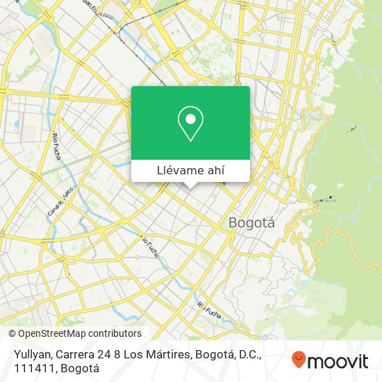 Mapa de Yullyan, Carrera 24 8 Los Mártires, Bogotá, D.C., 111411