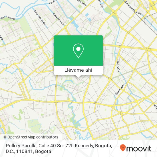 Mapa de Pollo y Parrilla, Calle 40 Sur 72L Kennedy, Bogotá, D.C., 110841