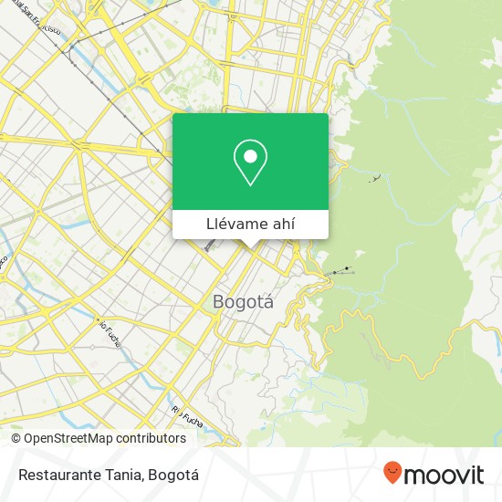 Mapa de Restaurante Tania, 22 Calle 19 12 Santa Fé, Bogotá, 110311
