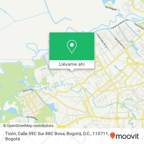 Mapa de Tizón, Calle 59C Sur 88C Bosa, Bogotá, D.C., 110711