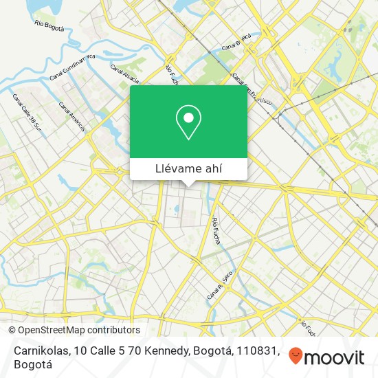 Mapa de Carnikolas, 10 Calle 5 70 Kennedy, Bogotá, 110831