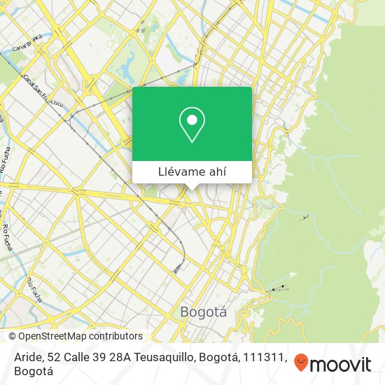 Mapa de Aride, 52 Calle 39 28A Teusaquillo, Bogotá, 111311