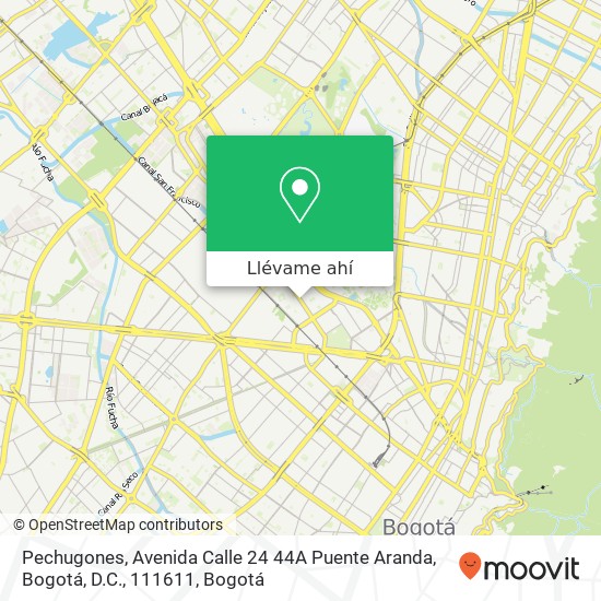 Mapa de Pechugones, Avenida Calle 24 44A Puente Aranda, Bogotá, D.C., 111611