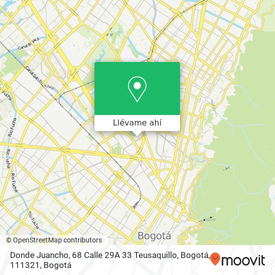 Mapa de Donde Juancho, 68 Calle 29A 33 Teusaquillo, Bogotá, 111321