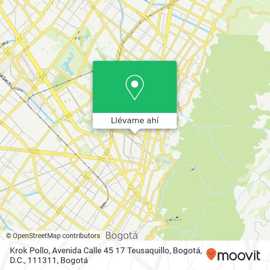 Mapa de Krok Pollo, Avenida Calle 45 17 Teusaquillo, Bogotá, D.C., 111311