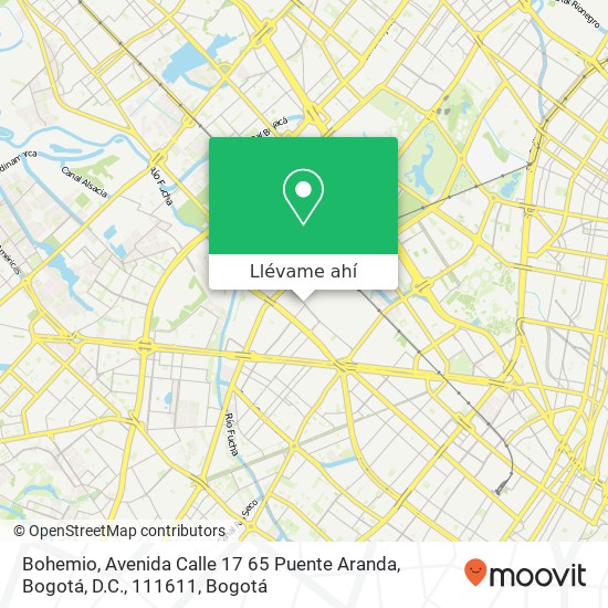 Mapa de Bohemio, Avenida Calle 17 65 Puente Aranda, Bogotá, D.C., 111611