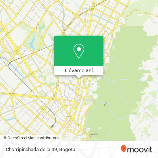 Mapa de Chorripinchada de la 49, Avenida Carrera 14 49 Chapinero, Bogotá, D.C., 110231