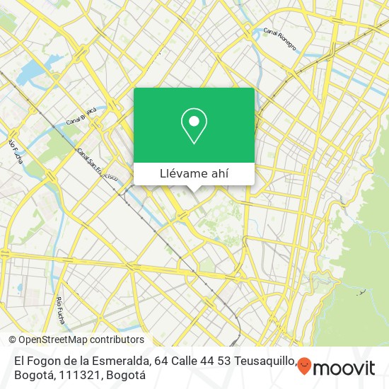 Mapa de El Fogon de la Esmeralda, 64 Calle 44 53 Teusaquillo, Bogotá, 111321