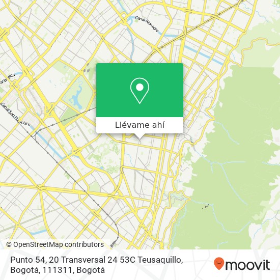 Mapa de Punto 54, 20 Transversal 24 53C Teusaquillo, Bogotá, 111311