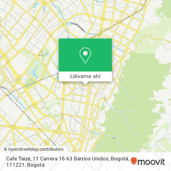 Mapa de Cafe Taizé, 11 Carrera 16 63 Barrios Unidos, Bogotá, 111221