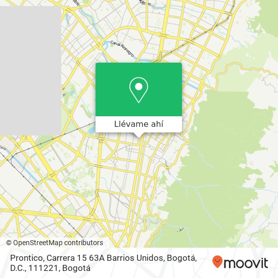 Mapa de Prontico, Carrera 15 63A Barrios Unidos, Bogotá, D.C., 111221