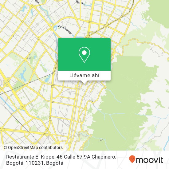 Mapa de Restaurante El Kippe, 46 Calle 67 9A Chapinero, Bogotá, 110231