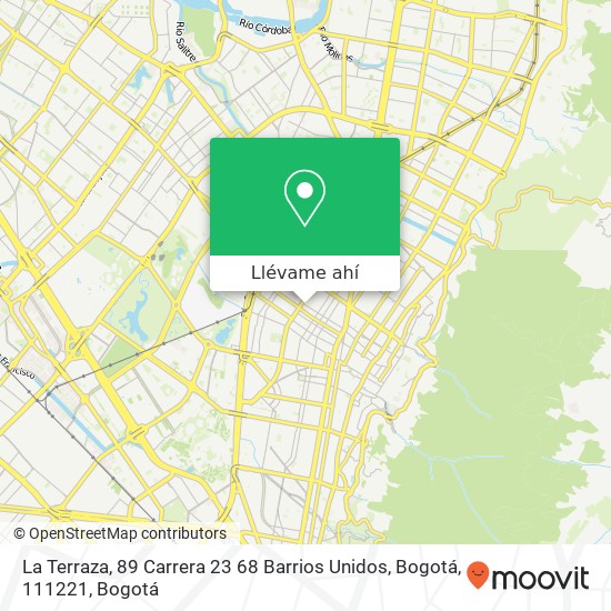 Mapa de La Terraza, 89 Carrera 23 68 Barrios Unidos, Bogotá, 111221