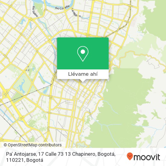 Mapa de Pa' Antojarse, 17 Calle 73 13 Chapinero, Bogotá, 110221