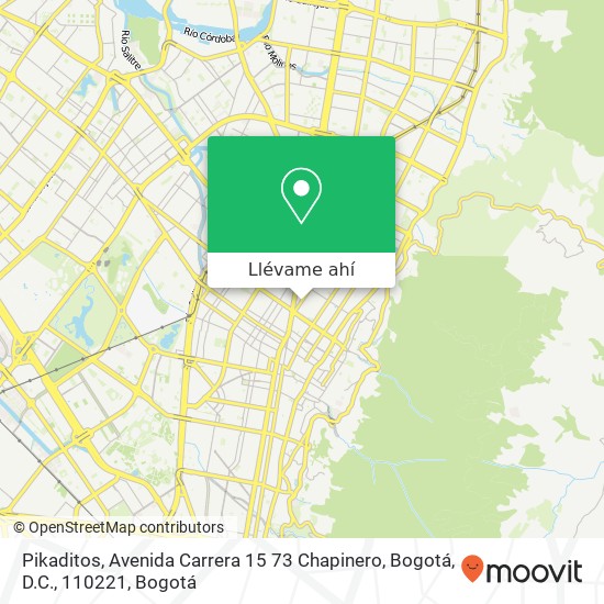 Mapa de Pikaditos, Avenida Carrera 15 73 Chapinero, Bogotá, D.C., 110221