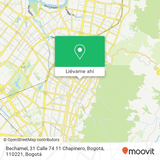 Mapa de Bechamel, 31 Calle 74 11 Chapinero, Bogotá, 110221