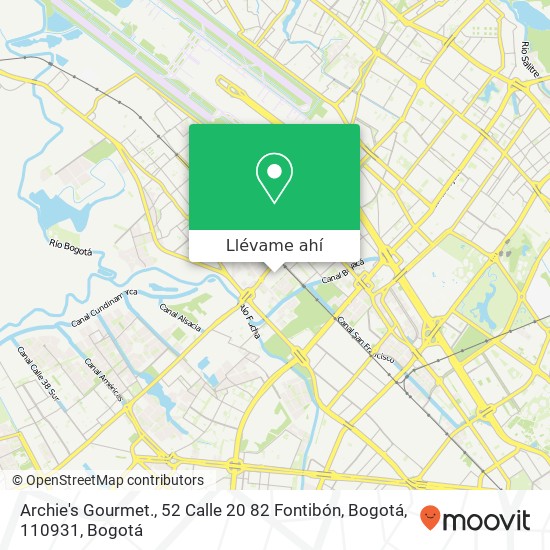 Mapa de Archie's Gourmet., 52 Calle 20 82 Fontibón, Bogotá, 110931