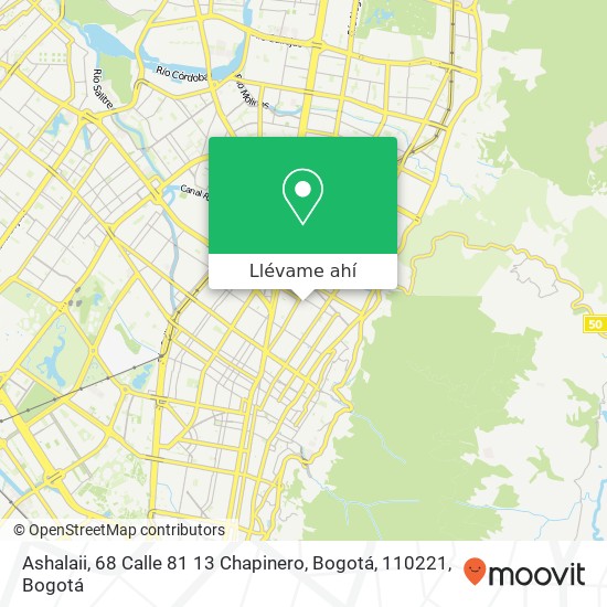 Mapa de Ashalaii, 68 Calle 81 13 Chapinero, Bogotá, 110221