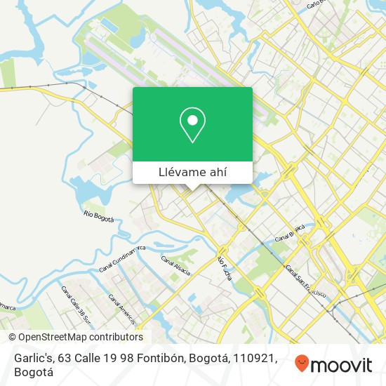 Mapa de Garlic's, 63 Calle 19 98 Fontibón, Bogotá, 110921