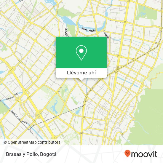 Mapa de Brasas y Pollo, 6 Avenida Calle 72 58 Barrios Unidos, Bogotá, 111211