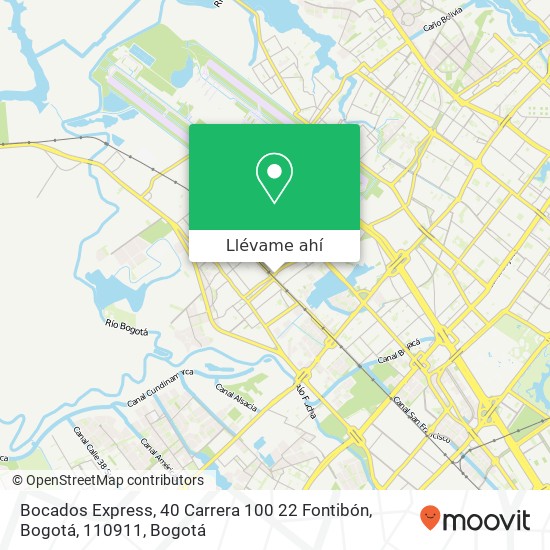 Mapa de Bocados Express, 40 Carrera 100 22 Fontibón, Bogotá, 110911