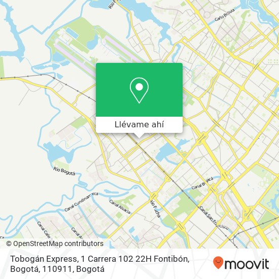 Mapa de Tobogán Express, 1 Carrera 102 22H Fontibón, Bogotá, 110911