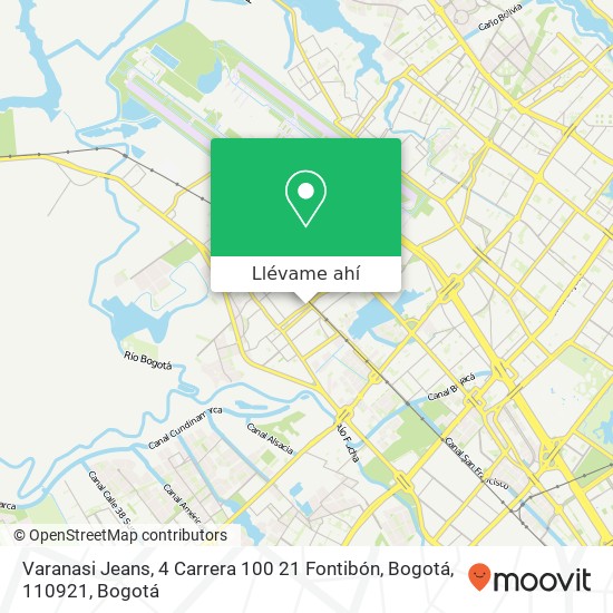 Mapa de Varanasi Jeans, 4 Carrera 100 21 Fontibón, Bogotá, 110921