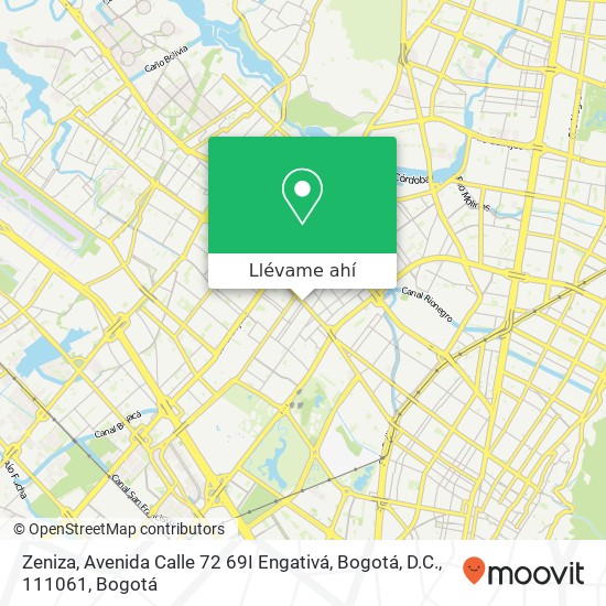Mapa de Zeniza, Avenida Calle 72 69I Engativá, Bogotá, D.C., 111061