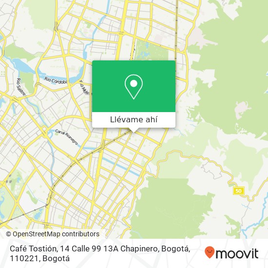 Mapa de Café Tostión, 14 Calle 99 13A Chapinero, Bogotá, 110221