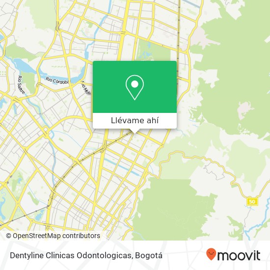 Mapa de Dentyline Clinicas Odontologicas, 95 Carrera 14 98 Chapinero, Bogotá, 110221